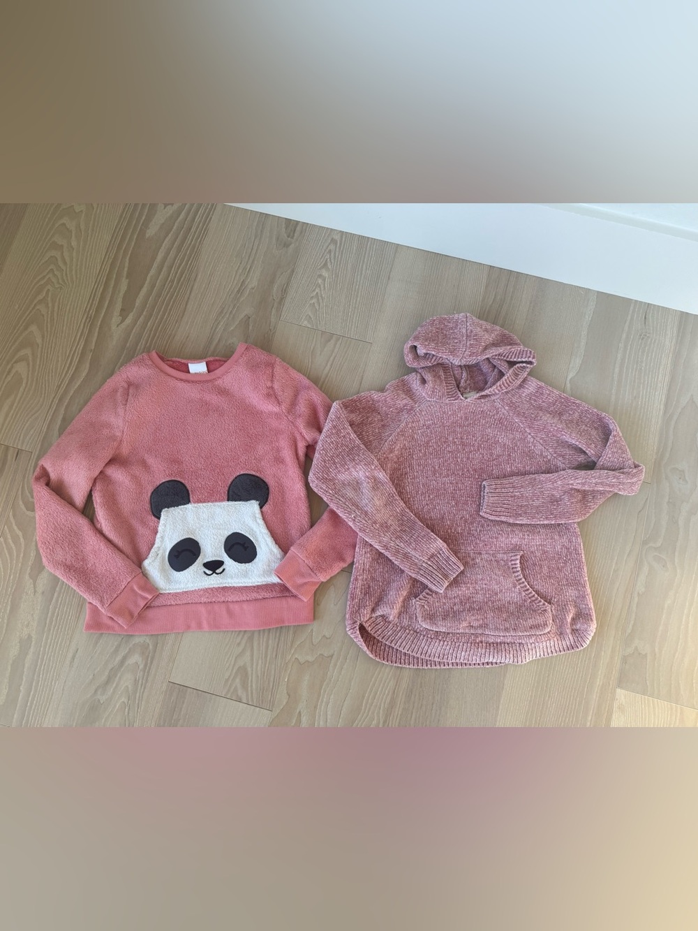 jumping beans Pink Panda Pullover & Plush Hooded Chenille Sweater